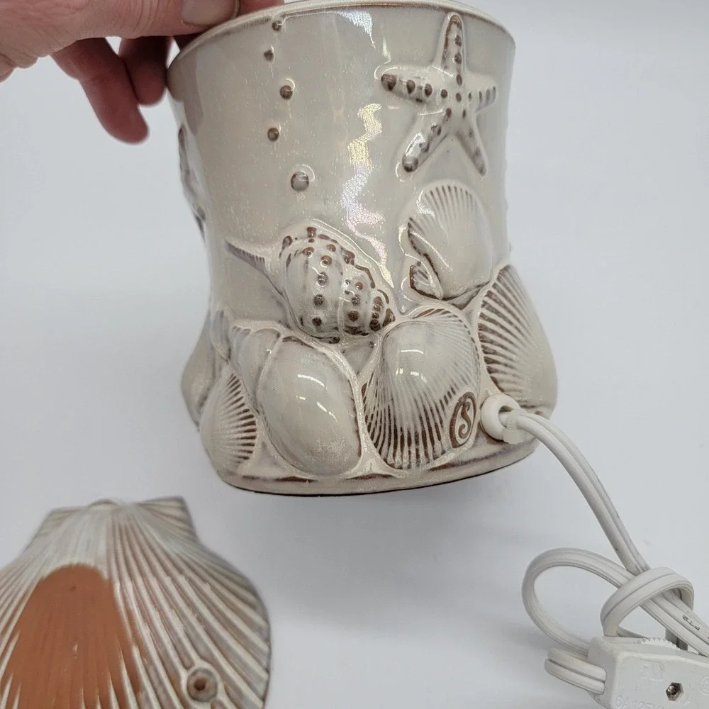 Coastal Seashells Wax Warmer Nautical Ceramic Candle Warmer Starfish Decor